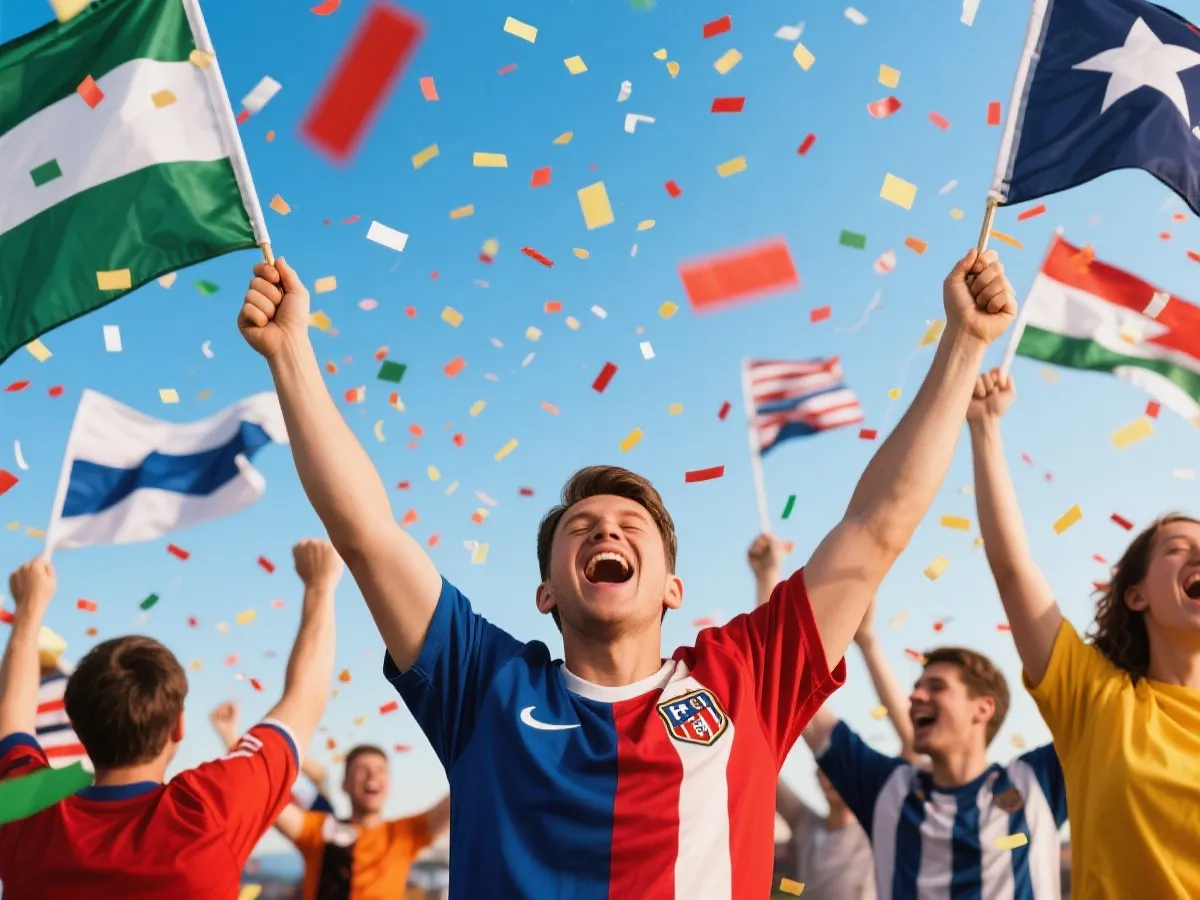 球迷看台热烈氛围